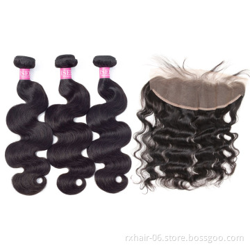 Hot Products Virgin Human Hair With Lace Frontal Closure